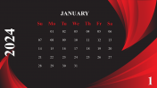 Elegant 2024 Printable Calendar PPT And Google Slides