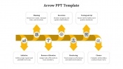 Yellow Color Arrow For PPT And Google Slides Template 