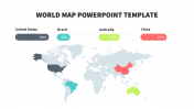 Multicolor World Map PowerPoint Template Slide Design