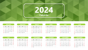 Calendar PPT And Google Slides Template With Green Color