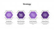 Use Strategy PPT And Google Slides Theme With Purple Color