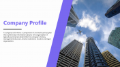 Purple Themed Company Profile PowerPoint Presentation