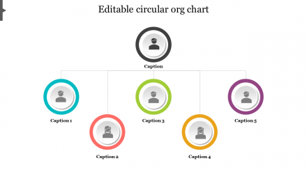 Editable Circular Org Chart For PowerPoint Presentation