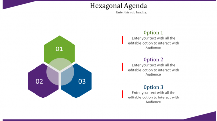 Hexagonal Agenda Slide Template Powerpoint
