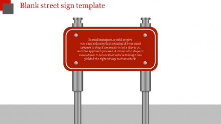 Amazing Blank Street Sign Template PPT Slide Designs