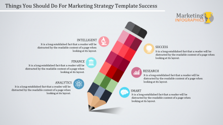 Creative Pencil Model Marketing Strategy Template	