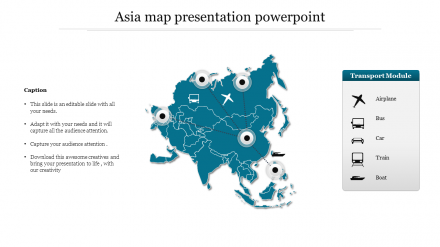 Transport Asia Map Presentation Powerpoint