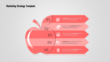 Five Node Infographic Marketing Strategy Template	