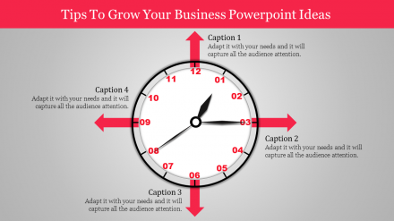 Free - Four Node Business PowerPoint Ideas With Clock Mdel