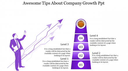 Amazing Company Growth PPT With Four Nodes Template