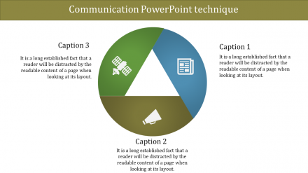 Free - Communication PowerPoint Template With Three Levels