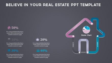 Free - Attractive Real Estate PPT Template Presentation-Four Node