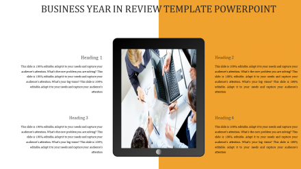 Effective Business Year In Review Template PowerPoint Slide