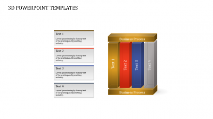 Four Noded 3D PowerPoint Templates Designs
