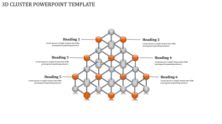 Stunning 3D Cluster PowerPoint Template Presentation