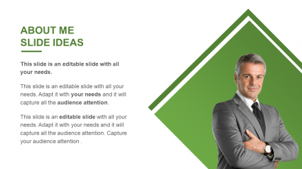 Professional About Me Slide Ideas PowerPoint Template