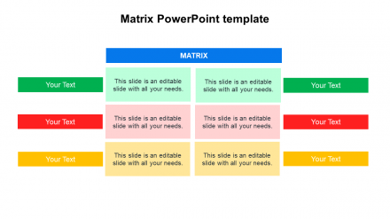 Editable Matrix PowerPoint Template Presentation