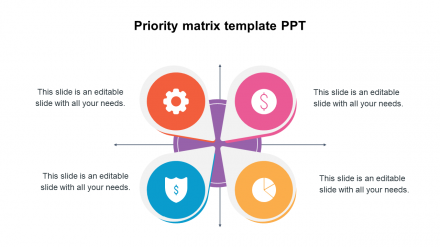Magnetic Multi-Color Priority Matrix Template PPT Model