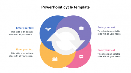 Attractive PowerPoint Cycle Template With Four Nodes