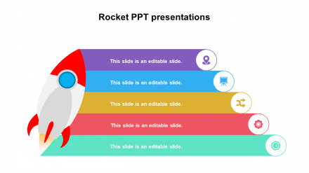 Multicolor Rocket PPT Presentations Slide Template