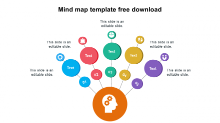 Our Predesigned Mind Map Template Free Download Slides