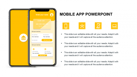 Our Predesigned Mobile App PowerPoint Template Design