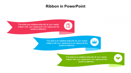 Attractive Ribbon In PowerPoint Presentation