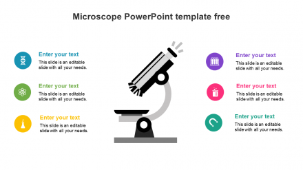 Best Microscope PowerPoint Template - Six Icons Design