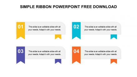 Simple Ribbon PowerPoint Free Download Immediately