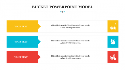 Elegant Bucket PowerPoint Model Template - Three Nodes
