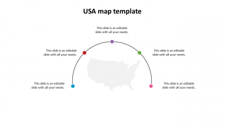 Download The Best USA Map Template Presentation Slides