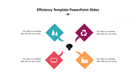 4 Noded Efficiency Template PowerPoint Slides 
