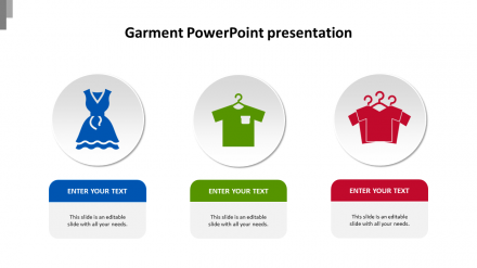 Garment PowerPoint Presentation With 3 Node