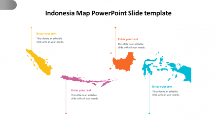 Simple Indonesia Map PowerPoint Slide Template Diagram
