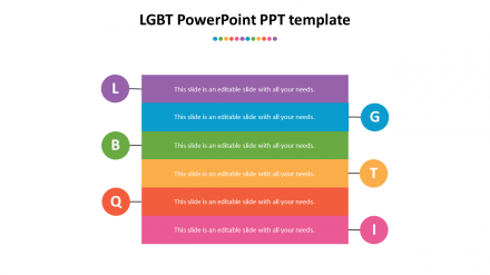 Amazing LGBT PowerPoint PPT Template With Six Nodes