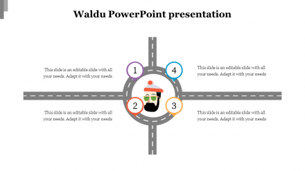 Creative Waldu PowerPoint Presentation In Roadmap Model