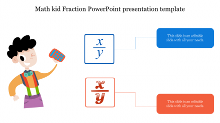Free - Elegant Math Kid Fraction PowerPoint Presentation Template