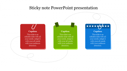 Free - Three Noded Sticky Note PowerPoint Presentation Template 