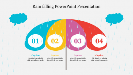 Multicolor Rain Falling PowerPoint Presentation Template