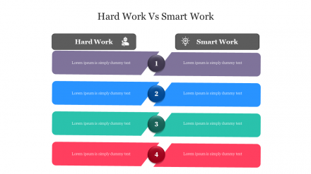 Hard Work Vs Smart Work For Presentation Template Slide
