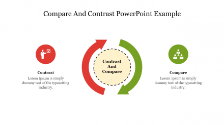 Attractive Compare And Contrast PowerPoint Example Slide