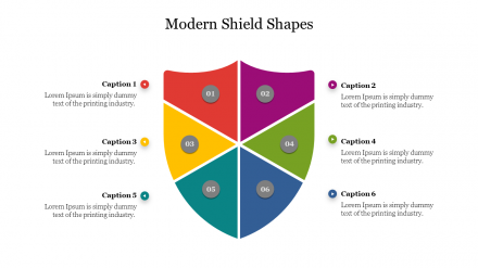 Stunning Modern Shield Shapes PowerPoint Presentation