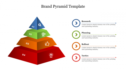 Creative Brand Pyramid Template For Presentation Slide