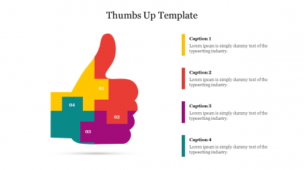 Attractive Thumbs Up Template Presentation Slide Design