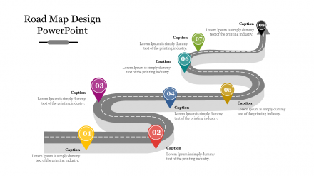 Stunning Road Map Design PowerPoint Presentation Slide