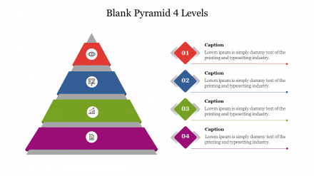 Stunning Blank Pyramid 4 Levels Presentation Template