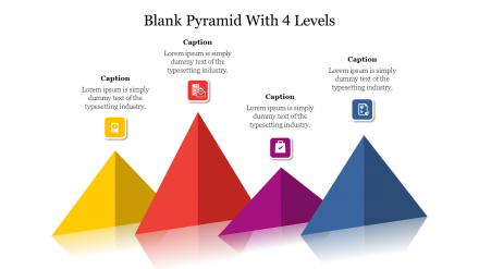 Attractive Blank Pyramid With 4 Levels Presentation Slide