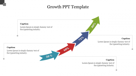 Growth PPT Template With Arrow Design