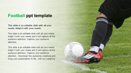 Best Customizable Football PPT Template Presentation Slide