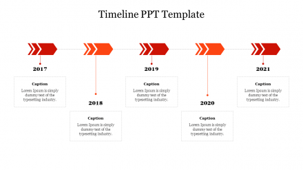 Customized Timeline PPT Template With Five Nodes